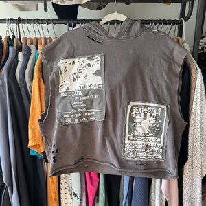 Gray Distressed Kids Hoodie Top Sex Pistols partnership. Distressed and grungy